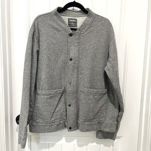 Bonobos Mens Fleece Sweater Jacket XL Slim Fit Gray Full Zip Snap LS Grandpacore